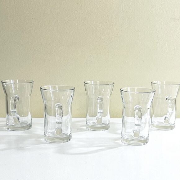 5 Vintage Bormioli Rocco Cappuccino Coffee Cups Mugs Tempered Glass Cup Mug - Picture 4 of 8